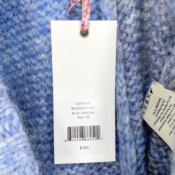 LoveShackFancy Blue Horizon Ombré Stripe Knit Wool Alpaca Blossom Pants Joggers - Picture 8 of 8